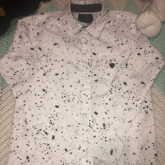 White and Black Boys Button Down - Picture 2 of 5